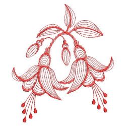 Redwork Fuchsia 07(Md) machine embroidery designs