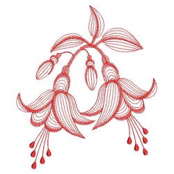 Redwork Fuchsia 07(Lg) machine embroidery designs