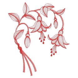 Redwork Fuchsia 08(Lg) machine embroidery designs