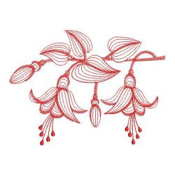 Redwork Fuchsia 09(Md) machine embroidery designs