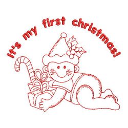 Redwork Baby First Holiday 02(Lg) machine embroidery designs