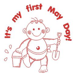 Redwork Baby First Holiday 12(Lg) machine embroidery designs