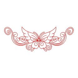 Redwork Butterfly and Flower 09(Sm) machine embroidery designs