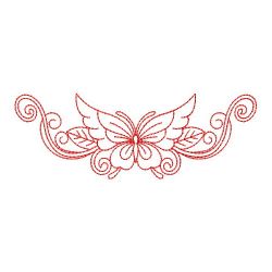 Redwork Butterfly and Flower 09(Md)