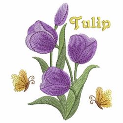 Purple Tulip 02 machine embroidery designs