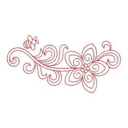 Redwork Fancy Flower 04(Md) machine embroidery designs