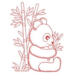 Redwork Happy Panda 01(Lg) machine embroidery designs