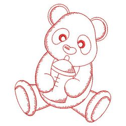 Redwork Happy Panda 02(Sm) machine embroidery designs