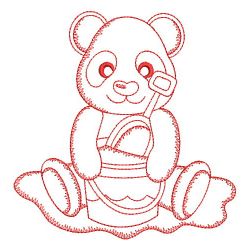 Redwork Happy Panda 03(Md) machine embroidery designs