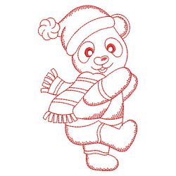 Redwork Happy Panda 07(Sm) machine embroidery designs