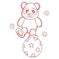 Redwork Happy Panda 08(Sm) machine embroidery designs