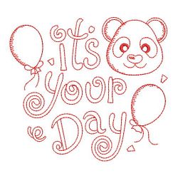 Redwork Happy Panda 09(Sm) machine embroidery designs