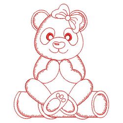 Redwork Happy Panda 11(Md) machine embroidery designs