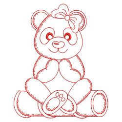 Redwork Happy Panda 11(Sm) machine embroidery designs