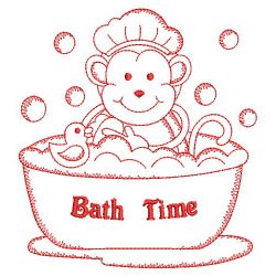 Redwork Bath Time Cuties 06(Lg) machine embroidery designs