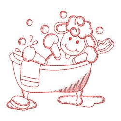 Redwork Bath Time Cuties 08(Sm) machine embroidery designs