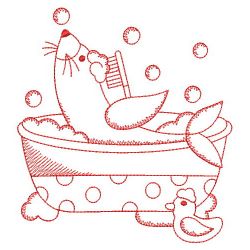 Redwork Bath Time Cuties 09(Sm) machine embroidery designs