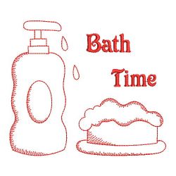 Redwork Bath Time(Lg) machine embroidery designs