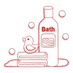 Redwork Bath Time 05(Sm) machine embroidery designs