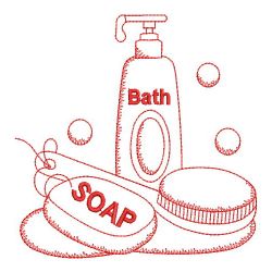 Redwork Bath Time 06(Md) machine embroidery designs