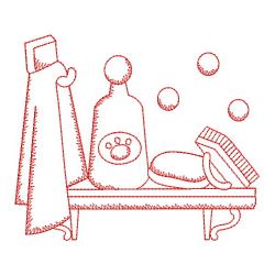 Redwork Bath Time 09(Sm) machine embroidery designs