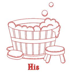 Redwork Bath Time 13(Sm) machine embroidery designs