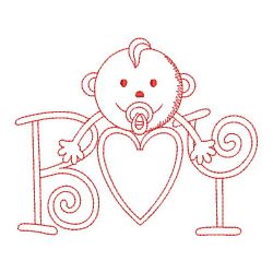 Redwork Adorable Baby 5(Md) machine embroidery designs