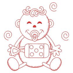 Redwork Adorable Baby 5 05(Lg) machine embroidery designs