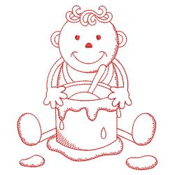 Redwork Adorable Baby 5 06(Sm) machine embroidery designs