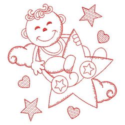 Redwork Adorable Baby 5 09(Lg) machine embroidery designs