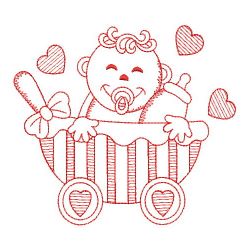 Redwork Adorable Baby 5 11(Lg) machine embroidery designs