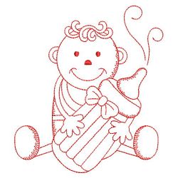 Redwork Adorable Baby 5 12(Sm) machine embroidery designs