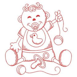 Redwork Adorable Baby 5 13(Md) machine embroidery designs