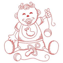 Redwork Adorable Baby 5 13(Sm) machine embroidery designs