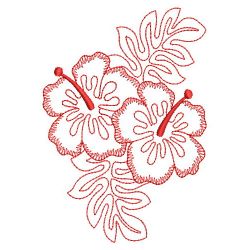 Redwork Hibiscus 01(Md) machine embroidery designs