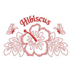 Redwork Hibiscus 03(Sm) machine embroidery designs