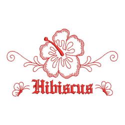 Redwork Hibiscus 04(Sm) machine embroidery designs