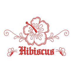 Redwork Hibiscus 04(Md) machine embroidery designs