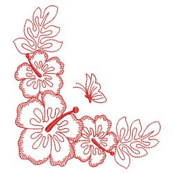 Redwork Hibiscus 05(Md) machine embroidery designs