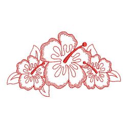 Redwork Hibiscus 06(Sm) machine embroidery designs