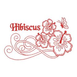 Redwork Hibiscus 07(Lg)
