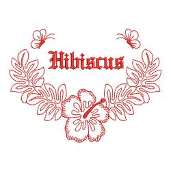 Redwork Hibiscus 08(Lg)