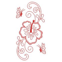 Redwork Hibiscus 09(Md) machine embroidery designs