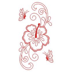 Redwork Hibiscus 09(Lg)