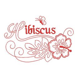 Redwork Hibiscus 10(Sm) machine embroidery designs