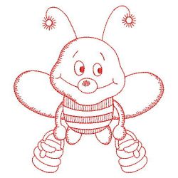 Redwork Busy Bee 04(Sm) machine embroidery designs