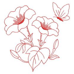 Redwork Morning Glory 1 07(Md) machine embroidery designs