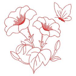 Redwork Morning Glory 1 07(Lg) machine embroidery designs