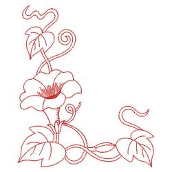 Redwork Morning Glory 1 09(Lg) machine embroidery designs