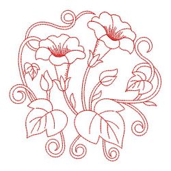Redwork Morning Glory 2 05(Md) machine embroidery designs